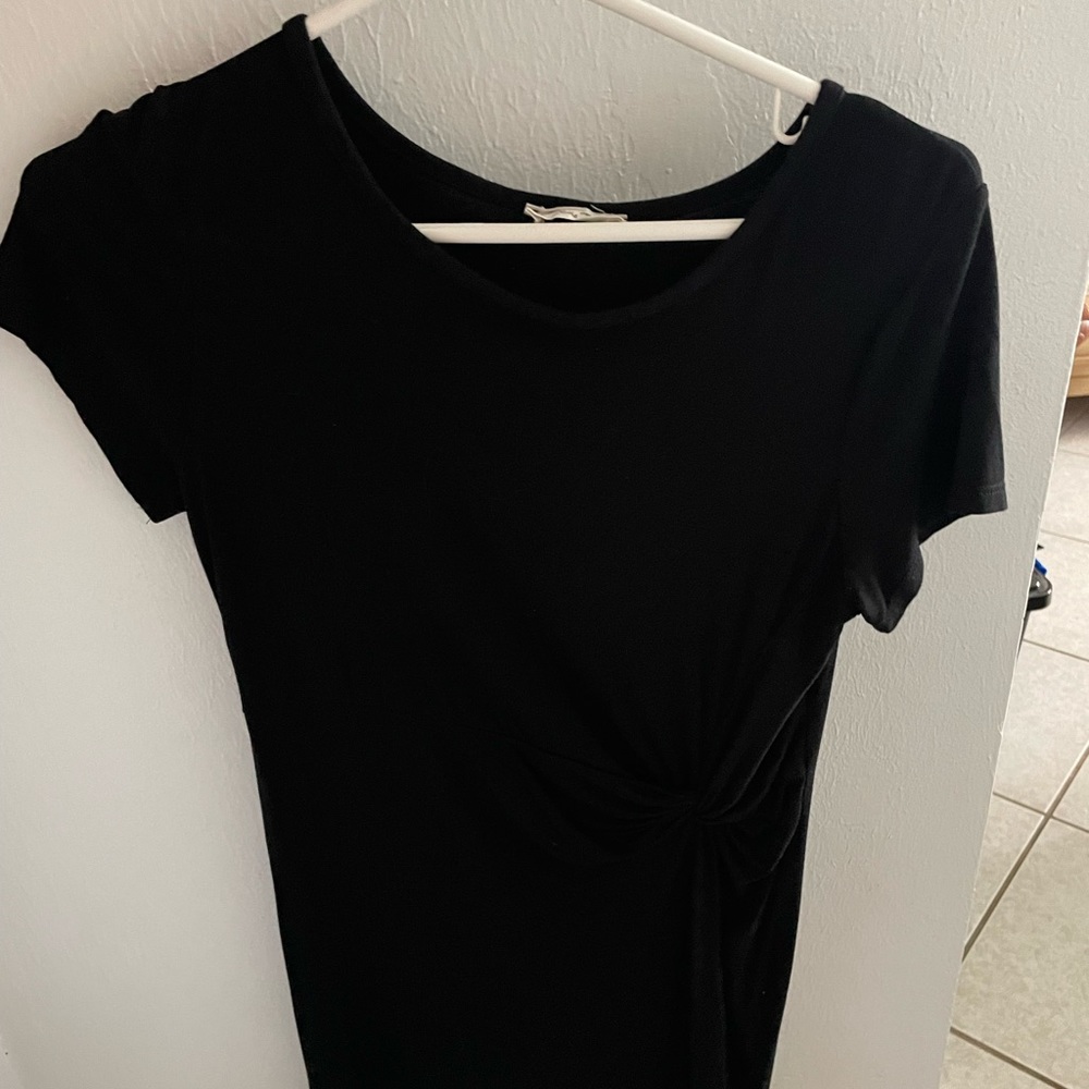Black dress with scrunch on side